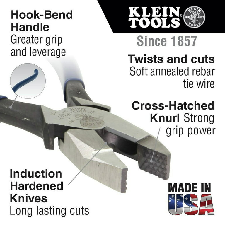 Klein Tools 9-1/4, Iron Workers Linemans Pliers, Drop Forged