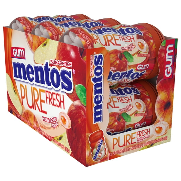 Mentos Pure Fresh Gum, Honeycrisp Apple, Sugar Free with Xylitol, 50