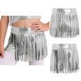 thumbnail image 3 of iiniim Girls Metallic Tassels Latin Dance Shorts Jazz Cha-cha Disco Party Performance Dancewear Silver 8, 3 of 7