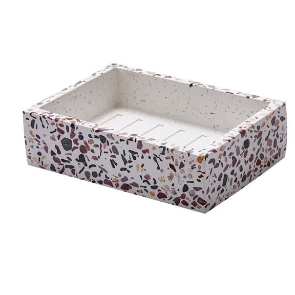 ELAYARD Imitation Terrazzo Soap Holder Resin Draining Homeowners Bathroom 1Pc