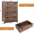 thumbnail image 2 of Gymax 4 Drawers Dresser Rustic Vertical Drawer Chest Industrial Dresser Tower, 2 of 10