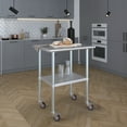 thumbnail image 4 of AmGood 30" Long x 24" Deep Stanless Steel Work Table with Casters | Mobile Metal Table, 4 of 9