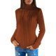 thumbnail image 1 of Suéter de cuello alto de moda para mujer, suéter ajustado de otoño e invierno, suéter de cuello alto de punto cable de manga larga para mujer, 1 of 6