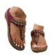 thumbnail image 2 of MKLEKYY Sandalias Ortopédicas para Mujer, Sandalias de Cuña Con Diamantes de Imitación de Color Liso A La Moda de Verano para Mujer, Sandalias de Punta Abierta para Exteriores, 2 of 4