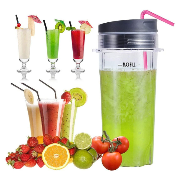 16oz Blender Cup Set for Ninja Replacement Parts Blender Cup With Lids