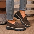 thumbnail image 2 of Xucatan Trendy Women's Chunky Sole Loafers with Suede Finish and Buckle Accent, Slip-On Comfort Shoes with Textured Rubber Outsole, Padded Footbed Lightweight Walking Shoes for Spring Gift, 2 of 9