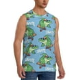 thumbnail image 2 of Kdxio Crocodile Riding Skateboard for Men's Muscle T-shirt,Sleeveless for Workout Running Athletic Gym Lounge Casual, 2 of 5