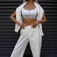thumbnail image 4 of 2026 New Fashionable Long-Sleeved Striped Sweatshirt and Pants Sports Suit Casual Two-Piece Set for Women, 4 of 5