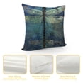 thumbnail image 4 of Wuche  Dragonfly Throw Pillow Cushion Cover, Grunge Vintage Old Backdrop and Dragonfly Bug Ombre Image, Decorative Square Accent Pillow Case, Turquoise Dark Blue Multiple specifications, 4 of 5