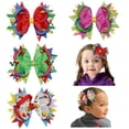 thumbnail image 4 of JoyBowie 4 Pcs 4.7 Inch Layered Hair Bows Clips Back to School Grosgrain Ribbon Alligator Clips for Girls Kids Toddlers, 4 of 8