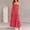Red, variant on Women Boho Colorful Spaghetti Strap Dress Summer Vacation Beach Long Sun Dress Striped Flowy Cami Maxi Dress Red M