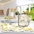 thumbnail image 5 of Dish Drying Mat for Kitchen Counter | Reversible, Super Absorbent & Hanging | 16x18 / 18x24 Inch (S/M)，Yellow and White Floral, 5 of 8