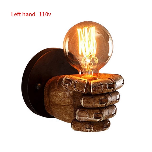 Bearachild 1 pieza creativa Retro E27 LED resina puño lámpara de pared estilo Industrial soporte de luz hogar restaurante decoración Iluminación y accesorios Linke Hand 110v Bearachild HA006891-01B