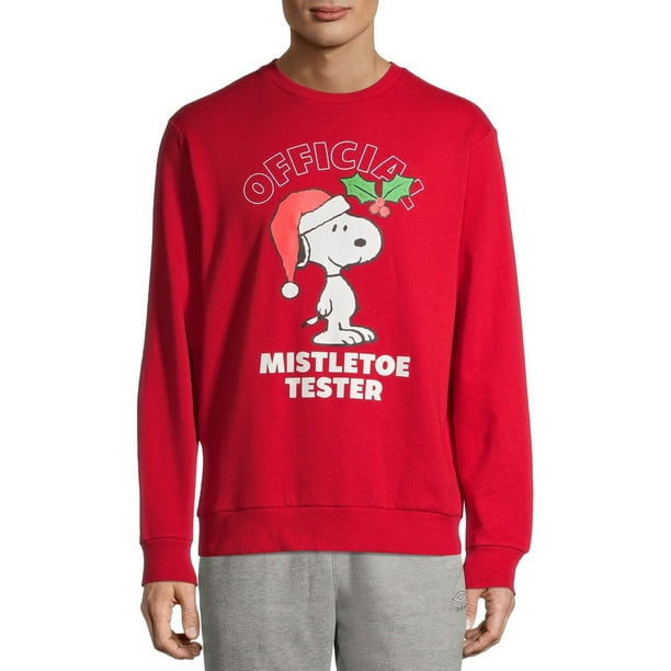 Peanuts Snoopy Mistletoe Tester Holiday Christmas Men S And Big Men S Pullover Graphic Sweatshirt Walmart Com