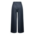 thumbnail image 4 of Huankd Wide Leg Stretchy Work Pants Pull on Business Casual Pants for Women High Waisted Slacks Dress Pants Navy M, 4 of 7