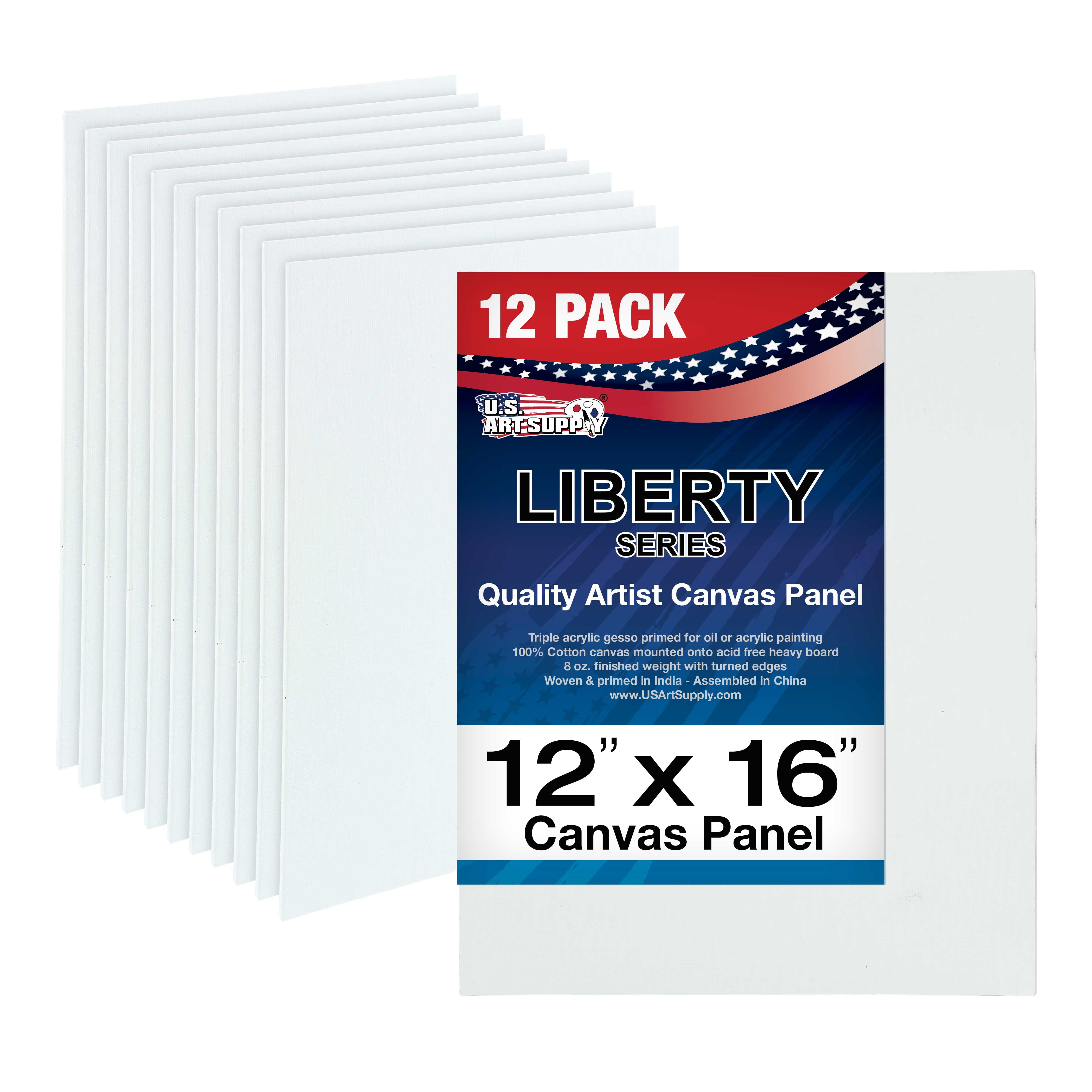 US Art Supply 16 X 20 inch Black Professional Artist Quality Acid Free Canvas Panel Boards 6-Pack 1 Full Case of 6 Single Canvas Panel Boards 