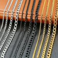 thumbnail image 2 of Cuban Chain Link Necklace for Men, Stainless Steel in Gold, Black and Silver Color - Choker or Long, 2 of 35