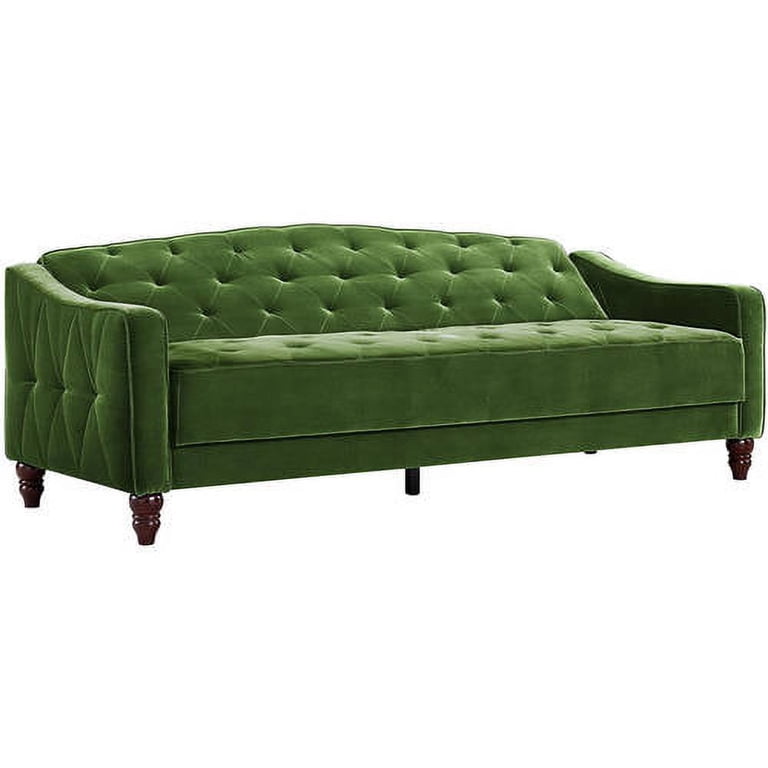 Novogratz Vintage Tufted Sofa Sleeper Ii Green | Cabinets Matttroy