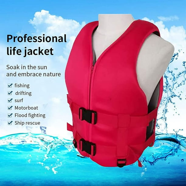 Yeashow Life Jackets Adult Children Adjustable Safety Breathable Jacket Buoyancy Aids For Fishing, Surfing, Diving, Rafting, Kayaking,red,xxl Red Xx-L