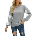 thumbnail image 1 of Sweaters for Women Crew Neck Long Sleeve Womens Sweaters Heart Print Pullover Winter Sweaters Alsol Lamesa, 1 of 6