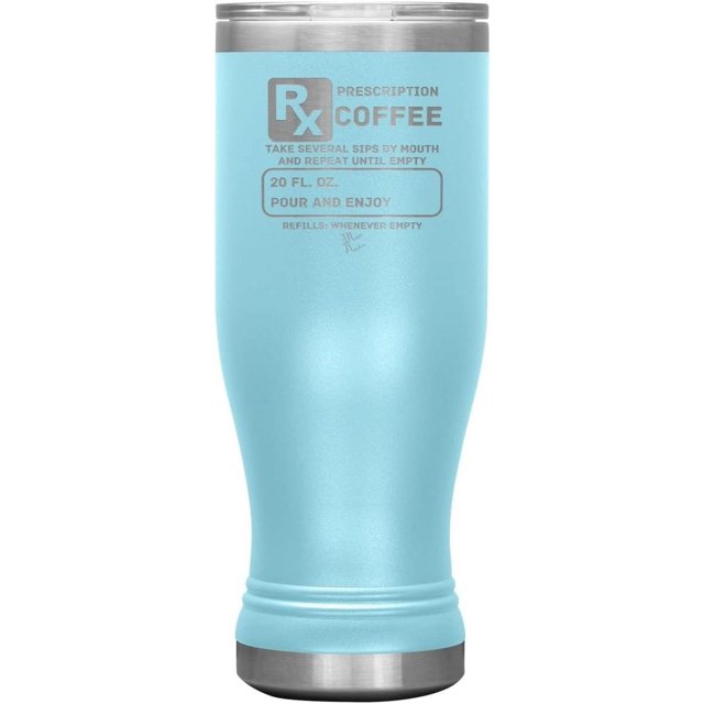 Prescription Coffee Rx Tumblers 20oz BOHO Insulated Tumbler/Light Blue