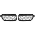 thumbnail image 1 of Rejilla de carreras con forma de riñón en forma de diamante para parachoques de coche para Serie 3 F30 F31 320I 325I 328I 330I 2012-2018 Plata + Negro, 1 of 5