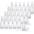 thumbnail image 2 of JUVITUS 1 oz Clear Frosted Glass Boston Round Bottle with White Fine Mist Spray (24 pack) + Funnel, 2 of 4