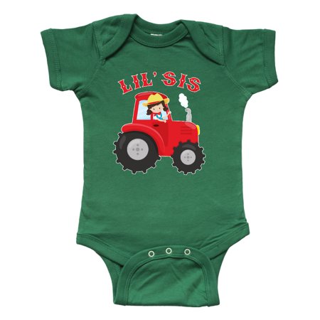 

Inktastic Farmer Tractor Little Sis Gift Baby Girl Bodysuit