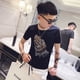 thumbnail image 4 of Camisetas para hombre, ropa de calle con música, novedad, ropa Katoen, elástica, rock, algodón normal, camiseta de anime, camiseta informal para hombre, fiesta, 4 of 5