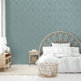 thumbnail image 4 of Malcolm Teal Geo Wallpaper, 20.5-in by 33-ft, 56.38 sq. ft, 4 of 5