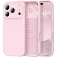thumbnail image 1 of Magnetic for iPhone 17 Pro Case, Compatible with Magsafe (Premium Liquid Silicone) (Integrated Camera Control Button) Full Body Protective Anti-Scratch Microfiber Lining 6.3", Chalk Pink, 1 of 1