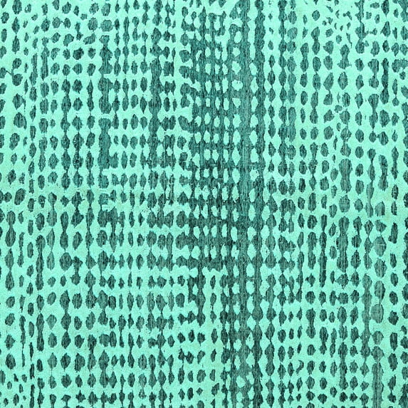 Ahgly Company Indoor Square Solid Turquoise Blue Modern Area Rugs, 3' Square