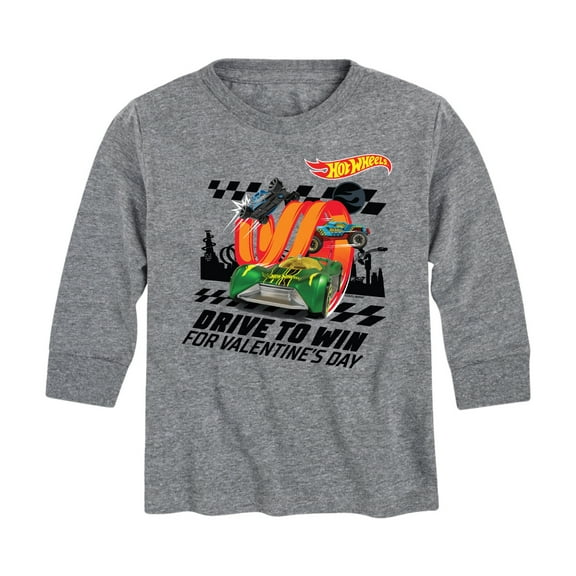 Hot Wheels - Valentine's Drive to Win - Toddler And Youth Long Sleeve Graphic T-Shirt