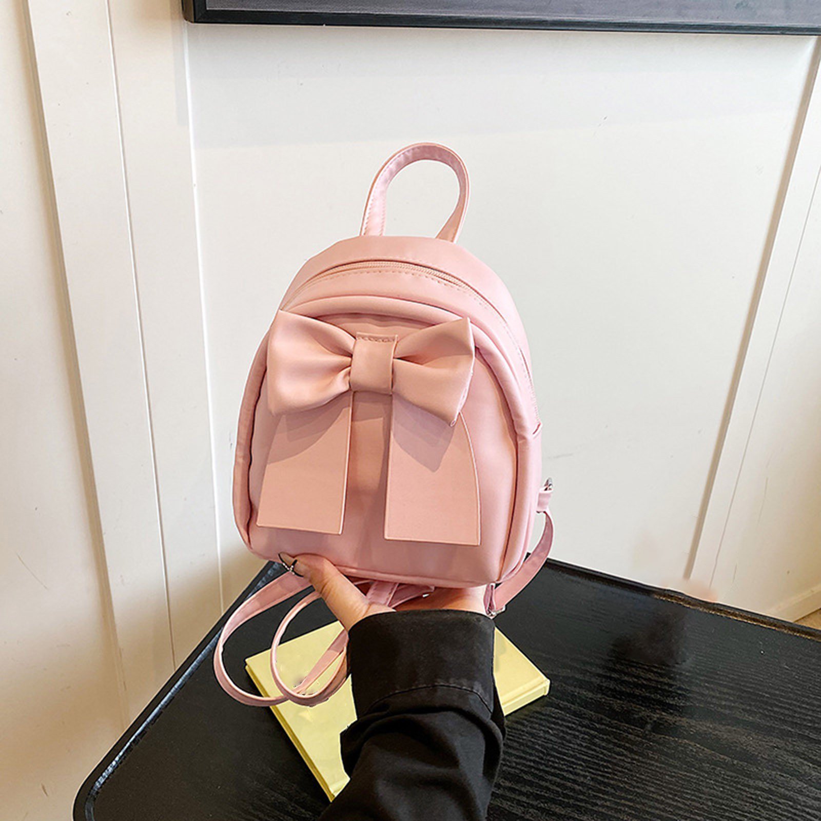 Backpack for Women Bowknot Nylon Backpack Lightweight Durable Casual Daypack for Daily Use Travel Pink One Size