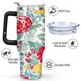 thumbnail image 3 of Pioneer Flower 40 OZ Tumbler Cup with Lid and Straw for Water Iced Tea Coffee Smoothie and More, 3 of 5