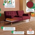 thumbnail image 2 of Sofá Cama De Lino Rojo Modelo Queen Makora Con Portavasos, 2 of 10