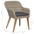 thumbnail image 4 of vidaXL 5 Piece Garden Dining Set Brown, 4 of 5