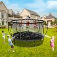 thumbnail image 6 of KOFUN Trampoline for Kids and Adults, 1000LBS 12FT Trampoline with Safety Net, Basketball Hoop, 4 Wind Stakes, Light, Sprinkler, 8 Socks - Recreational Trampoline for Backyard, 6 of 7
