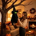 thumbnail image 7 of Halloween Hanging Witch Decoration with Tulle Flying Broomstick Glowing LED for Indoor Outdoor Porch Party Display, 7 of 7