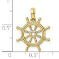 thumbnail image 2 of FJC Finejewelers 10k Yellow Gold 3d Ship Wheel with Center Charm, 2 of 5