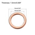 thumbnail image 2 of Uxcell Copper Sealing Ring Gasket 10mm Inner Dia Flat Fitting Washer for Water Fuel Hydraulic Fittings Pack of 30, 2 of 6