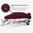 thumbnail image 3 of Seamander 600 Denier Heavy duty Waterproof Boat Cover, Fits boats 23'-24'L x 102"W, V-Hull Fishing Ski Boat Pro Bass Inboard Outboard Trailerable Boat Covers, Burgundy, 3 of 7