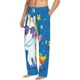 thumbnail image 2 of Balery Men'S Cool Unicorn Star Golden Pants,Sleepwear Pants,Pajama Pants,Pj Bottoms Drawstring And Pockets-Medium, 2 of 9