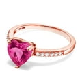 thumbnail image 3 of Gem Stone King 2.54 Ct Heart Shape Pink Mystic Topaz 18K Rose Gold Plated Silver Ring, 3 of 5