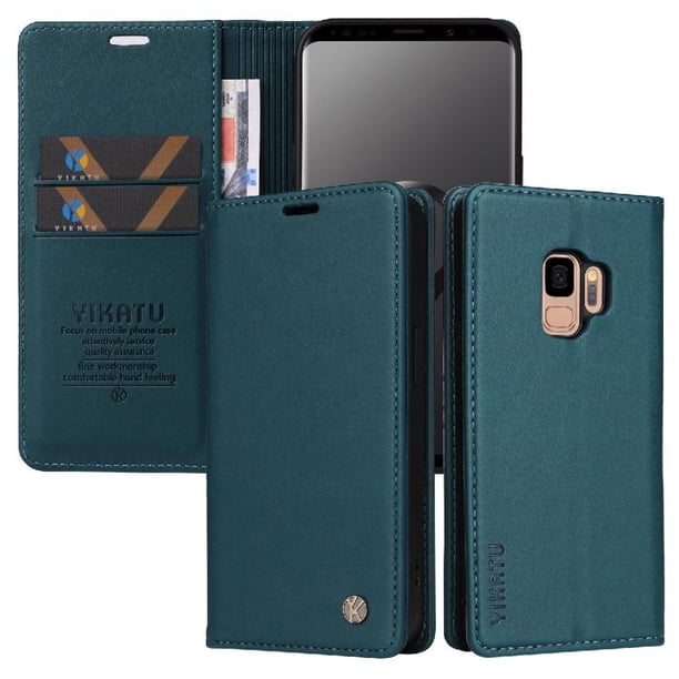 Funda para Samsung Galaxy S9 Estuche de Cuero PU Tipo Cartera con Ranuras para Tarjetas y Cierre Magnético