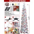 thumbnail image 4 of Árbol de Navidad SINTENILL de 6 pies con 100 luces LED, oropel plateado, 4 of 9