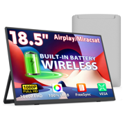 18.5" Wireless Portable Monitor for Laptop,FHD 1080P IPS Laptop Screen Extender with 10000mAh Battery,USB-C HDMI Travel Monitor for PC Mac Phone,Auto-Rotate for iPad iPhone
