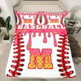 thumbnail image 2 of Manfei Personalized Initial Alphabet M 3pcs Twin Sheet Sets for Children Kids Boys,Baseball Print Twin Fitted Sheet,Abstract Graffiti Splash Breathable Flat Sheet,Ultra Soft Home Decor, 2 of 7