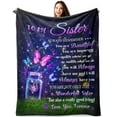 thumbnail image 1 of LHSHID Sister Birthday Gift Ideas To My Sister Gifts Blanket Gift for Sister Adult Funny Cute Fleece Blanket 50x60in, 1 of 4