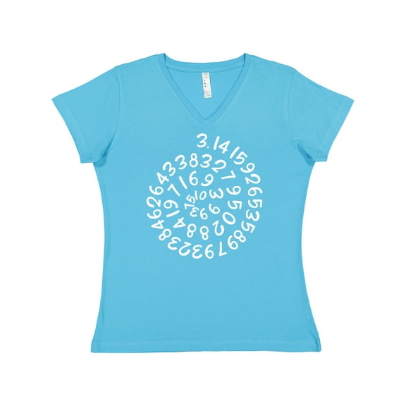 Inktastic Pi Day Pi Numerals in Spiral Women's V-Neck T-Shirt
